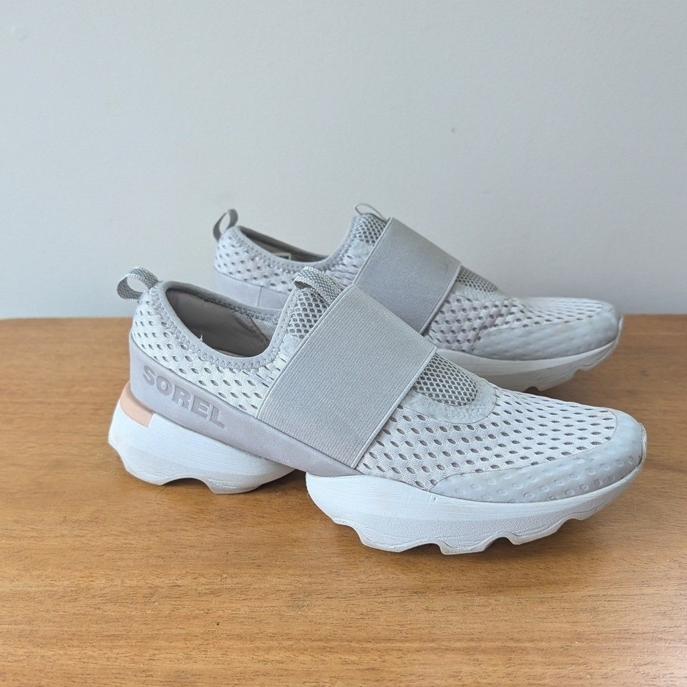 Sorel‎ Kinetic Impact Strap Grey  Mesh Slip On Sneakers 9.5 Lug Chunky